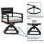 Ensemble de 2 chaises berçantes pivotantes en aluminium pour l'extérieur - noir braise. Structure, ergonomique, coussins d'eau et de décoloration avec structure robuste, coussins en tissu, look élégant