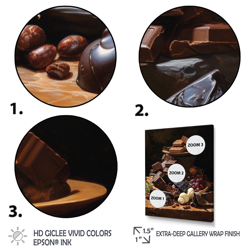 Blanscet Food Chocolate Dreams III, Cadre flottant noir, H 32 po x l 16 po x P 1 po