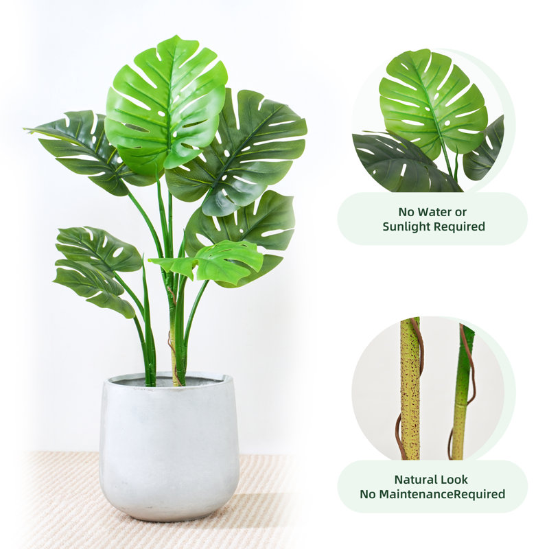 Antavis Faux Monstera Tree in Pot, 80cm H  x 30cm W  x 30cm D