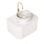 Meuble-lavabo moderne de 61 cm (24 po) avec lavabo en céramique blanche de haute qualité, armoire à rayures 3D, comptoir en pierre frittée, grand espace de rangement et meuble-lavabo préassemblé.
