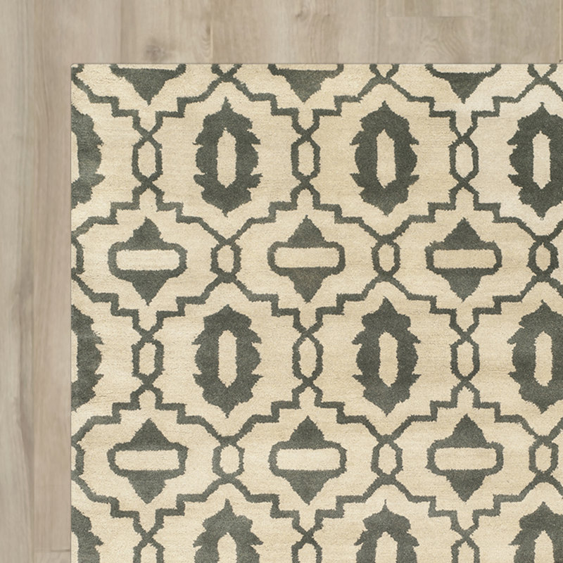 Longe Chatham Hand Tufted Wool Ikat Rug, Square 7'