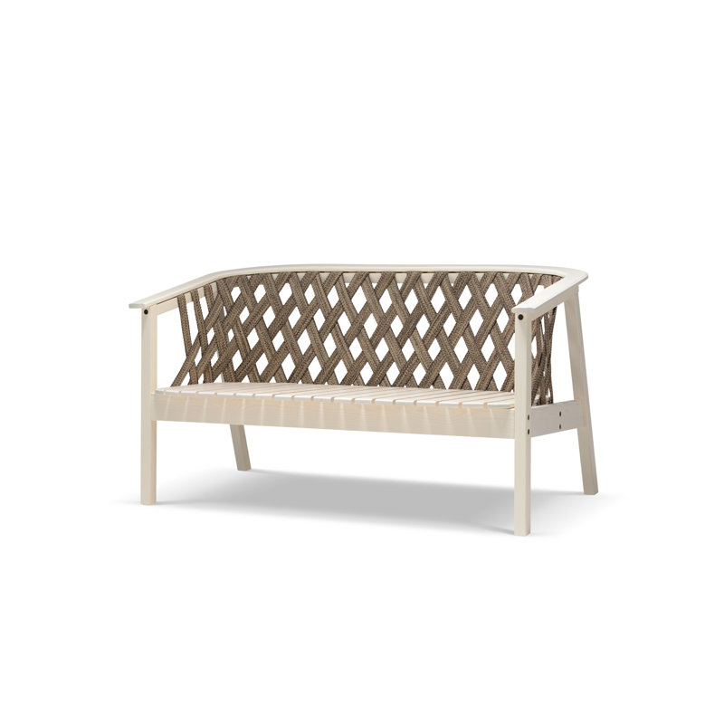 Calme Jardin 129cm Wide Ash Patio Sofa, White