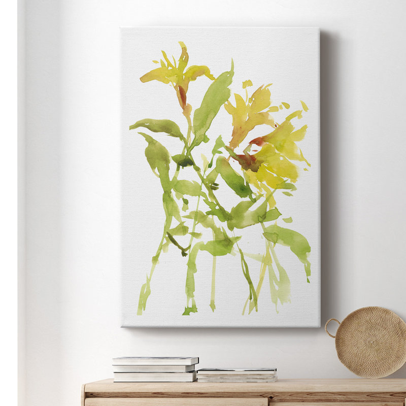 Aquarelle de lys I - Art sur toile tendue, H 60 po x l 40 po x P 1 po