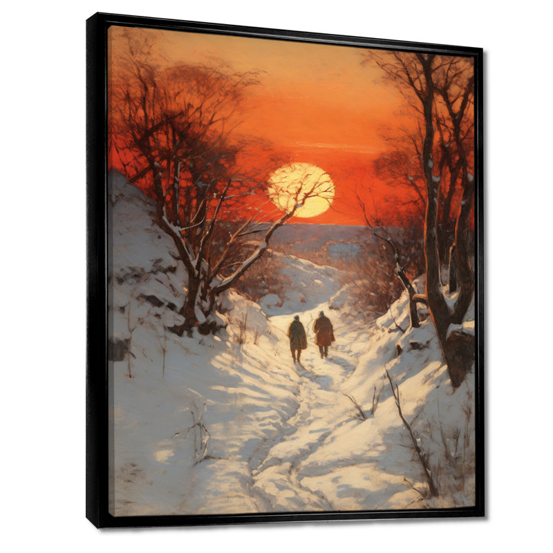Coucher de soleil sur la forêt d'hiver - impression d'art mural forêt, H 20 po x l 12 po x P 1 po