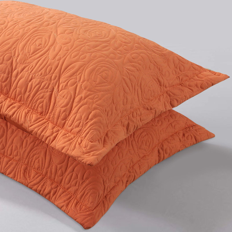 P-solid Shams Polyester Bedding, King, Dusty Orange