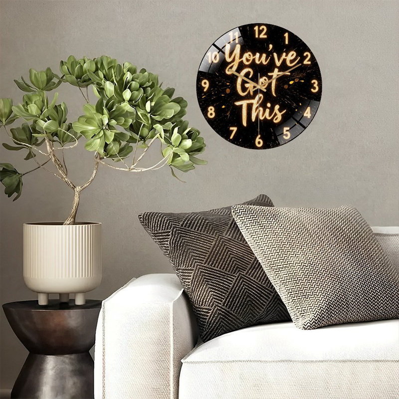 Horloge murale en verre 12 po