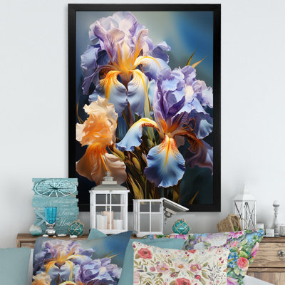 «Mauve jaune irisé irisé I», reproduction d'art sur toile florale