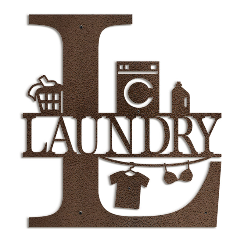 LAUNDRY - Sculpture murale en fer dimensionnelle noire et dorée, décoration murale moderne, H 12 po x l 11,16 po x P 0,05 po