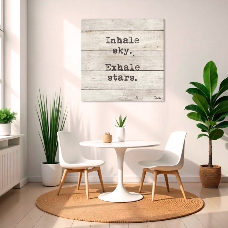 «Exhale-Zen», reproduction d'art textuel sur toile tendue, H 16 po x l 16 po x 1,5 po