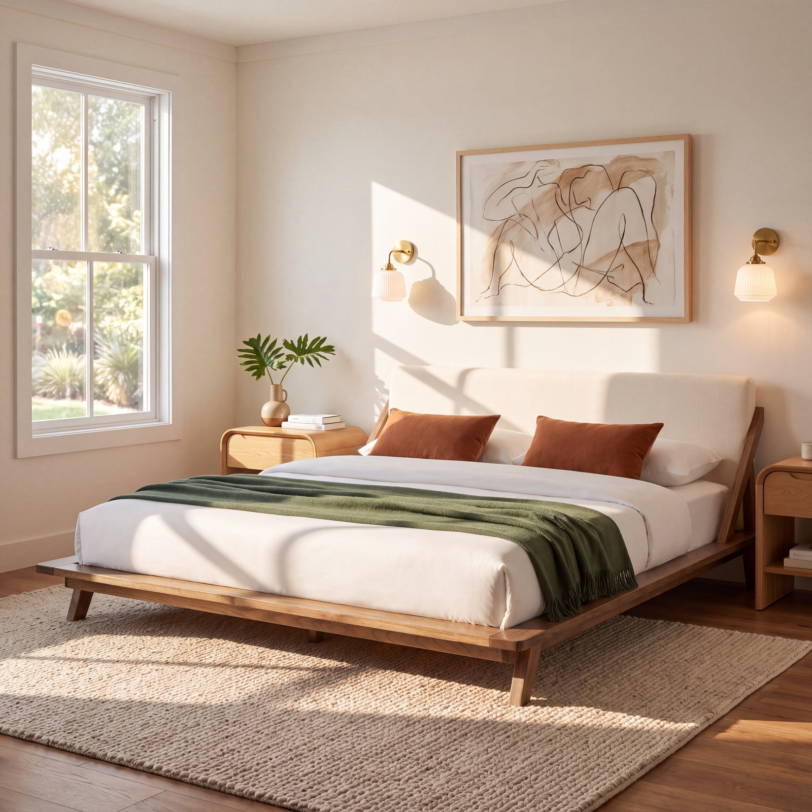 Devyn Linen Upholstered Bed, Queen