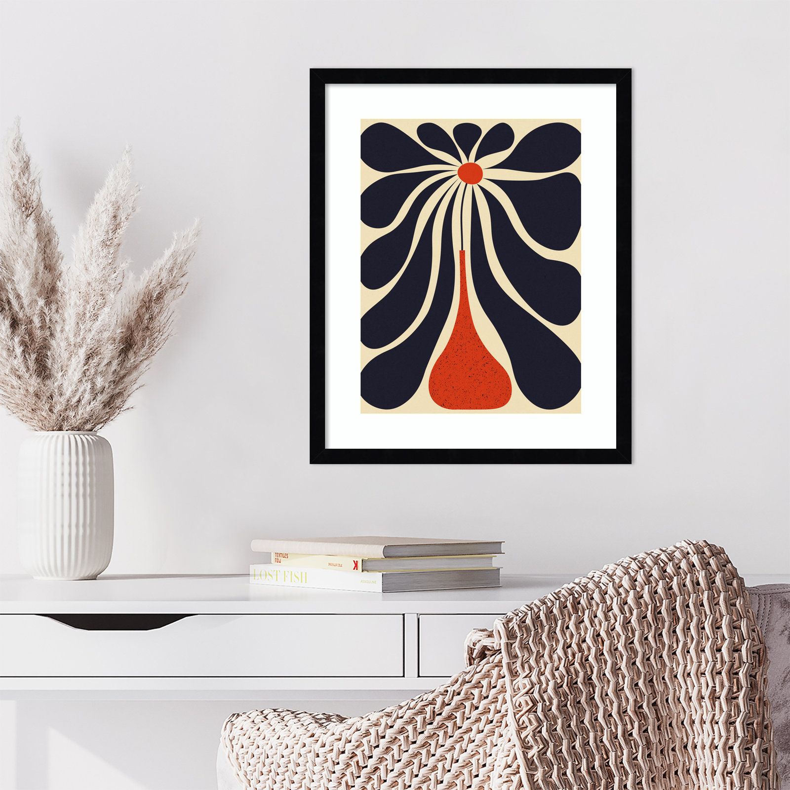 Lazy Flower Print by Alisa Galitsyna, Black Framed, 21" H x 17" W