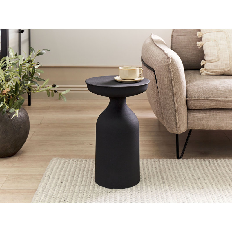 Anacelis Pedestal End Table, Black
