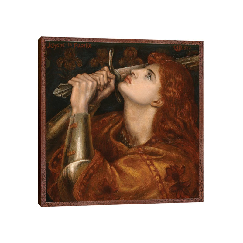 Joan Of Arc, 1882 by Dante Gabriel Charles Rossetti - Painting on Canvas, 45.72cm H x 45.72cm W x 3.81cm D