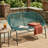CONDESSA OUTDOOR PATIO WICKER LOVE SEAT, GREEN PE RATTAN & IRON FRAME, SET OF 1-556608507