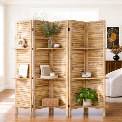 Double-Side Room Divider with Shelves for Room Separation