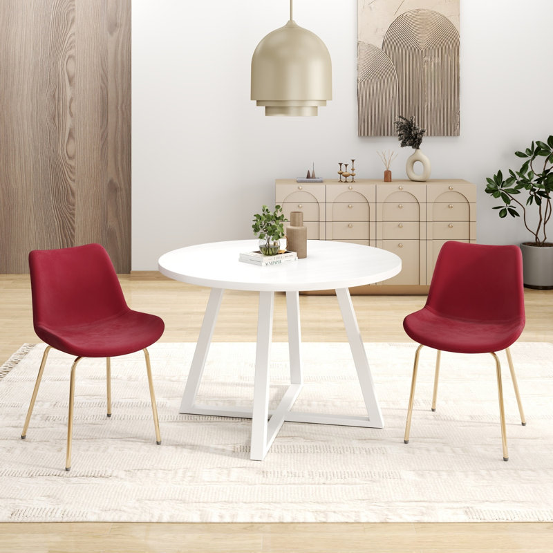 Ensemble de salle à manger avec table à tréteaux et chaises d'appoint Avant, Rouge