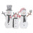 3-Piece Lighted Snowman Family Outdoor Holiday Decoration with White Tinsel Frosted Finish