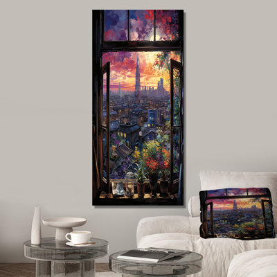 «Night In Tokyo Window View III - Japon», art mural