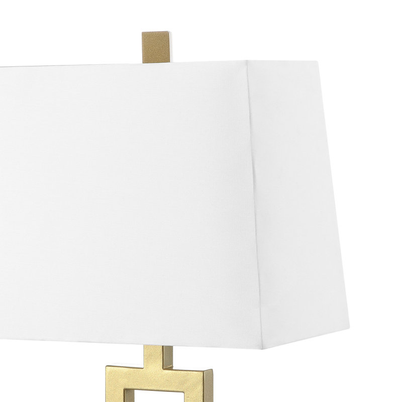 Abat-jour rectangulaire avoine, H 9,5 po x l 11,8 po x P 7 po, Blanc