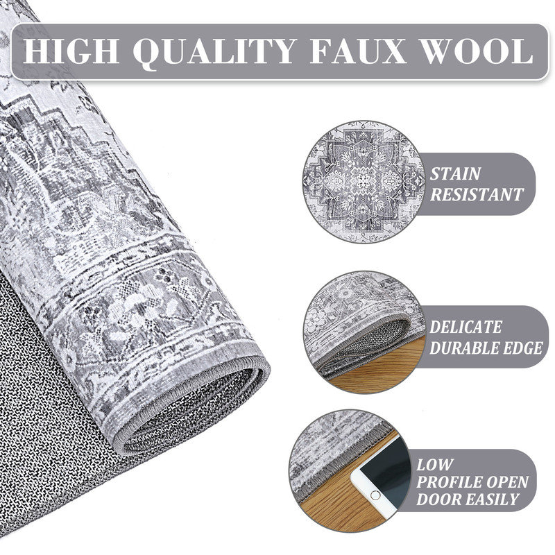 Mari Non-Slip Bath Rug, Grey