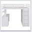Lit mezzanine avec tiroirs, bureau et garde-robe-1429004493