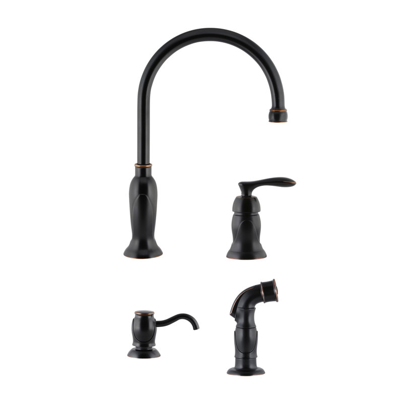 Oil Rubbed Bronze Kitchen Faucet with Sprayer and Soap Dispenser