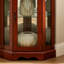 Solid Wood  Corner Curio Cabinet With Adjustable Glass Shelves & Mirrored Back, Traditional Display Storage For Living Room & Bedroom