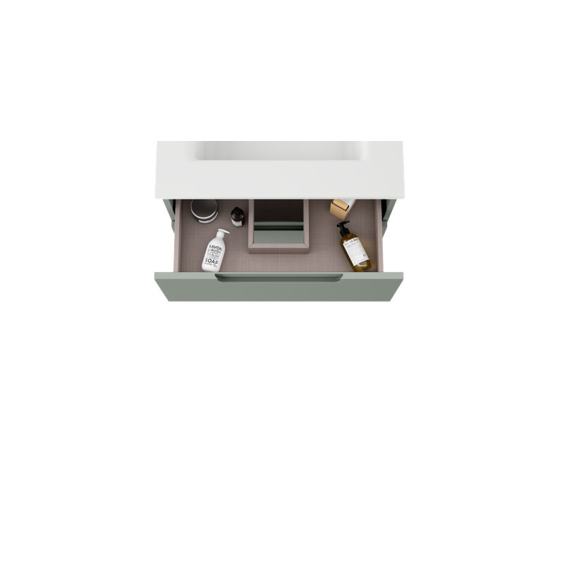 Moncler 24'' Single Bathroom Vanity with Resin Top, Green, Green