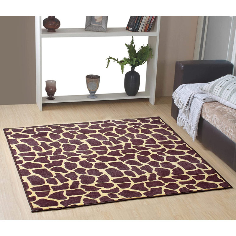 Tapis imprimé animal - Girafe, Carré 4 pi