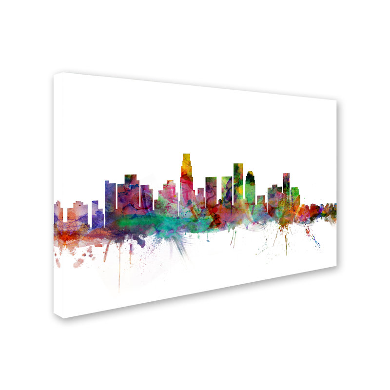« los angeles california horizon », reproduction d’impression sur toile tendue, H 12 po x l 19 po x P 2 po