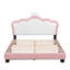 Lit double tapissier double avec tête de lit couronne, lit plateforme blanc et rose avec tête et pied de lit-1836313997-1836313998