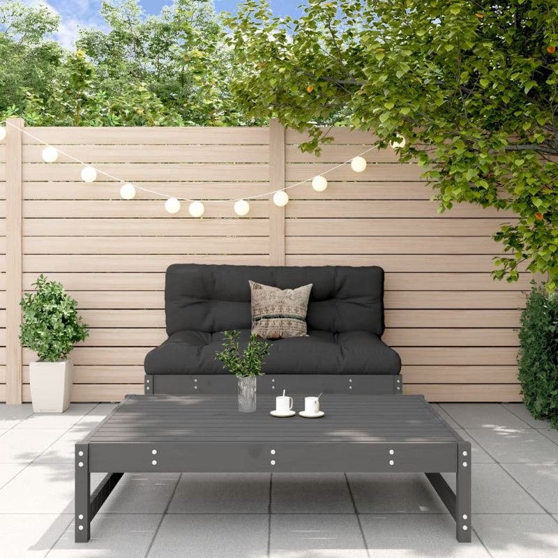Banneker 120cm Wide Rectangle Patio Sofa, Grey, Black