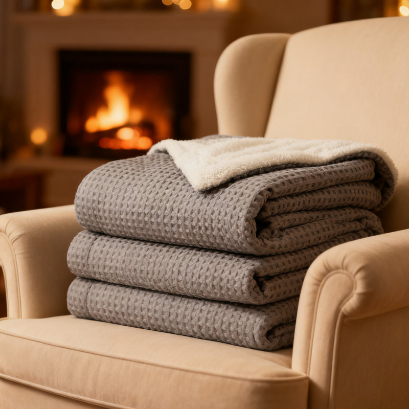 Heated Throw Blanket, Grey, 228.6cm L x 213.4cm W