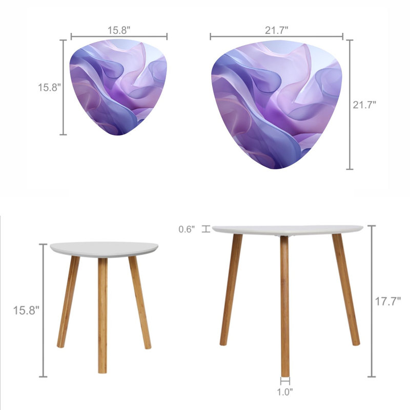 Ensemble de 2 tables basses gigognes Triangle