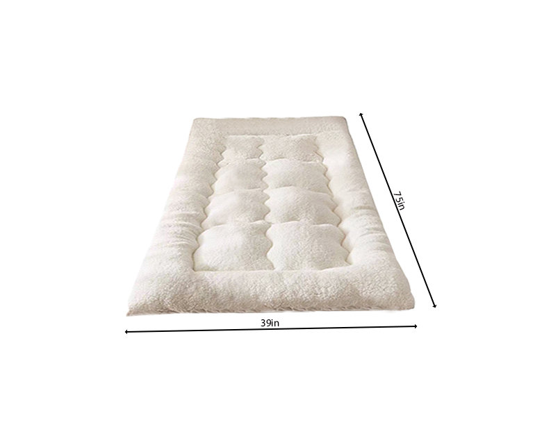 Reversible Fleece Fabric Soft Mattress Topper Machine Washable Two-Sides Mattress Pad, Off-White, Twin