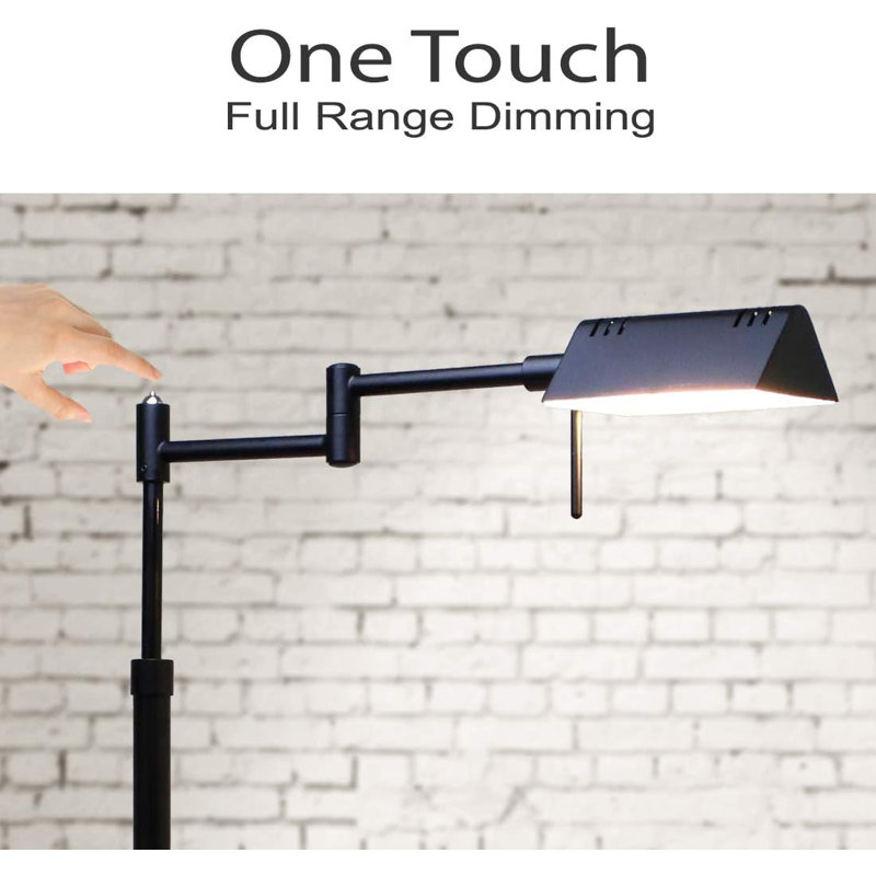 Ansul 55'' LED Swing Arm Floor Lamp, Black