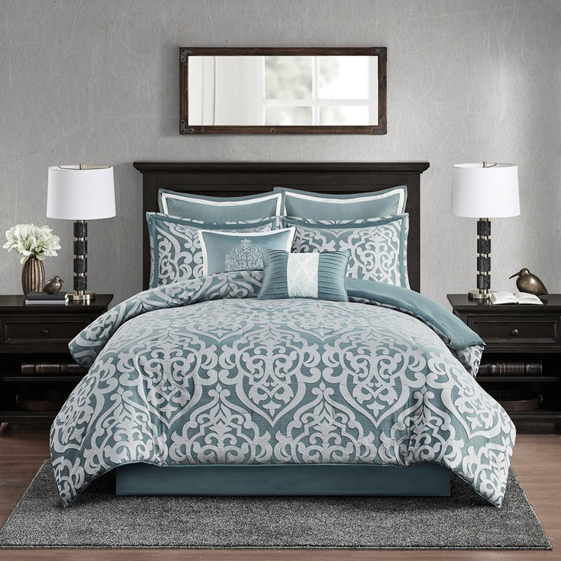 Doux / argenté Grand - Lavable à la machine et bourre de literie avec jupe décorative, Aqua / argenté