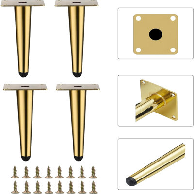 Heavy Duty Metal Furniture Legs For Sofa Cabinet Chair Replacement, Modern Straight Design With Easy Installation, Set Of 4
