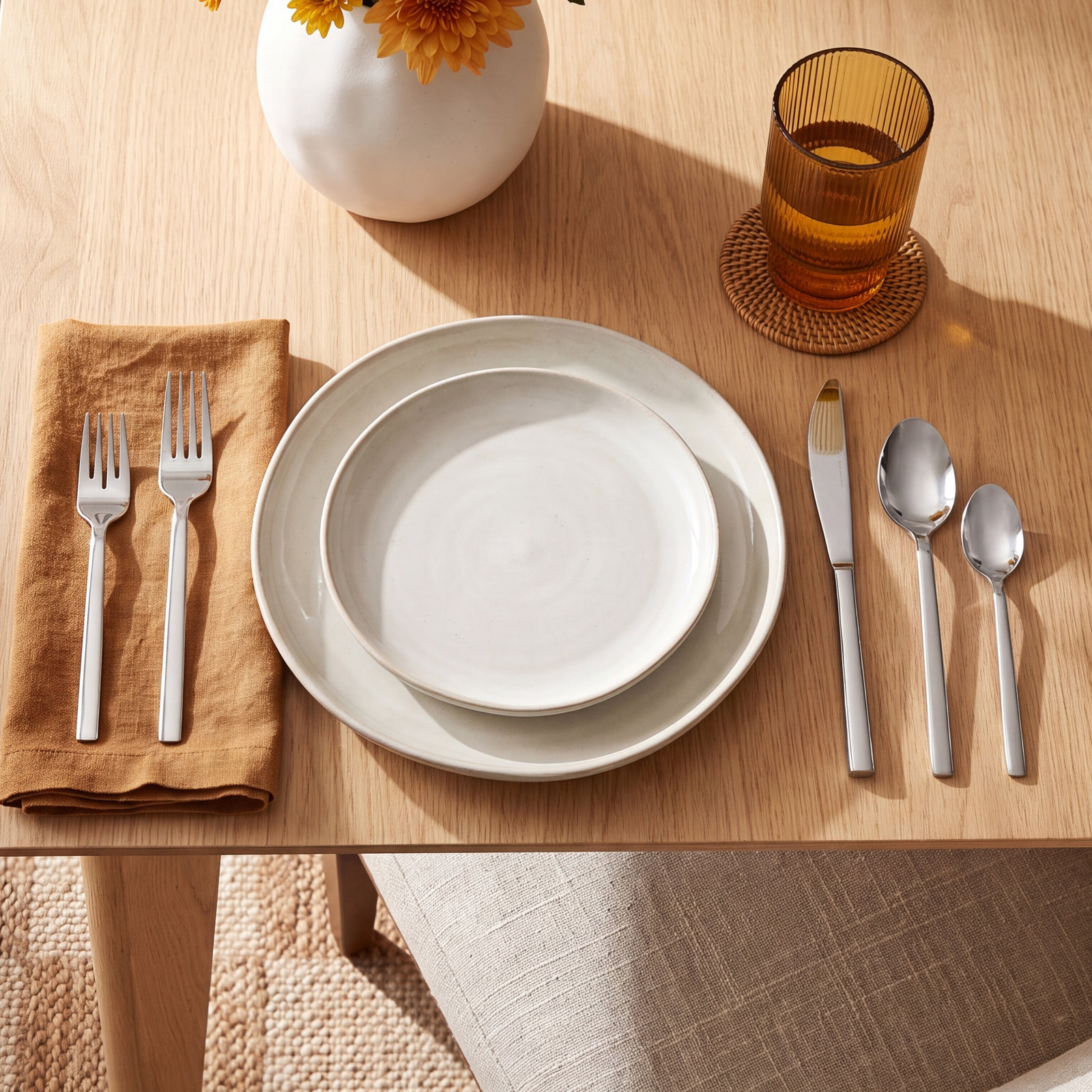 Arezzo Brushed Flatware Set - Service for 4, Polished
