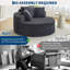 Fauteuil méridienne rond surdimensionné en velours côtelé moderne - Canapé circulaire à assise profonde avec porte-gobelets - Lit douillet et confortable pour le salon ou la chambre - Aucun assemblage requis, gris