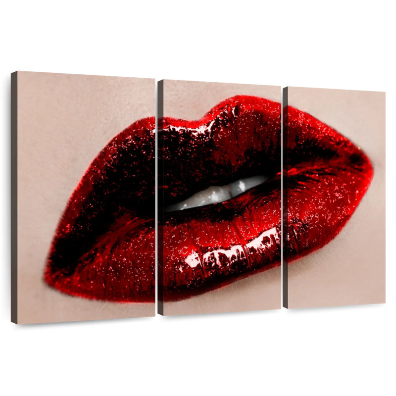 Shuttleworth Dark Red Lips, 42" H x 65" W