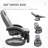 PU Recliner Armchair With Footrest, Headrest, And Round Steel/Wood Base
