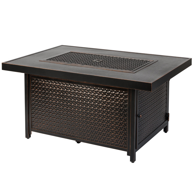 Table foyer au gaz Livi Fire Sense 55 000 BTU, housse en nylon et verre transparent 48 po