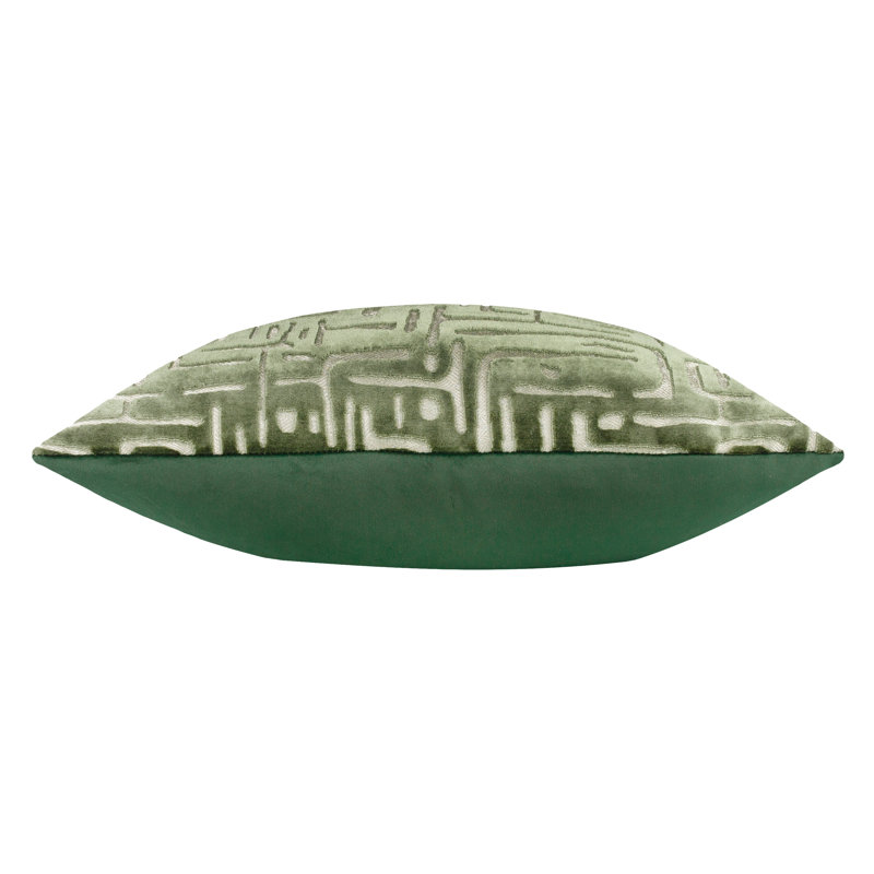 Soren Geometric Square Cushion, Green, Feather