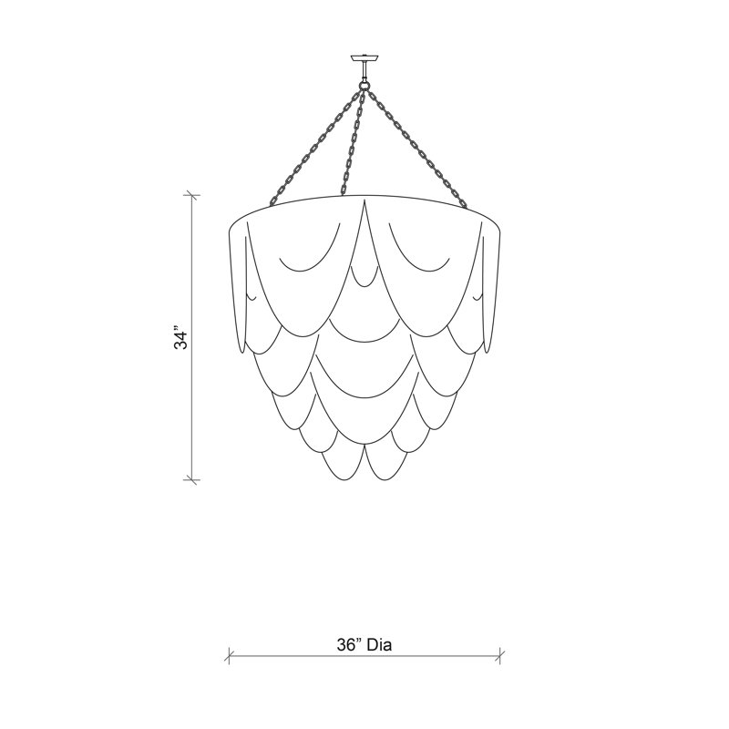 Extra Large Leather Fringe Flushmount Chandelier