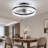 16" Modern Black Ceiling Fan with Up Down Light & APP Remote Dimmable Ice Cone Flush Mount Fandelier-1559689899