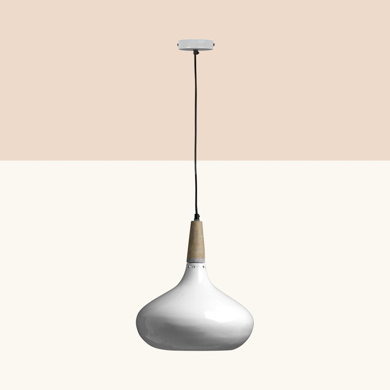 Alysia 1 - Light Teardrop Pendant, White