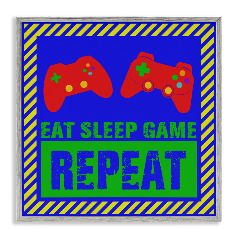 «Vibrant Eat Sleep», encadré par estampe numérique, conception de Marcus Prime, H 12 po x l 12 po