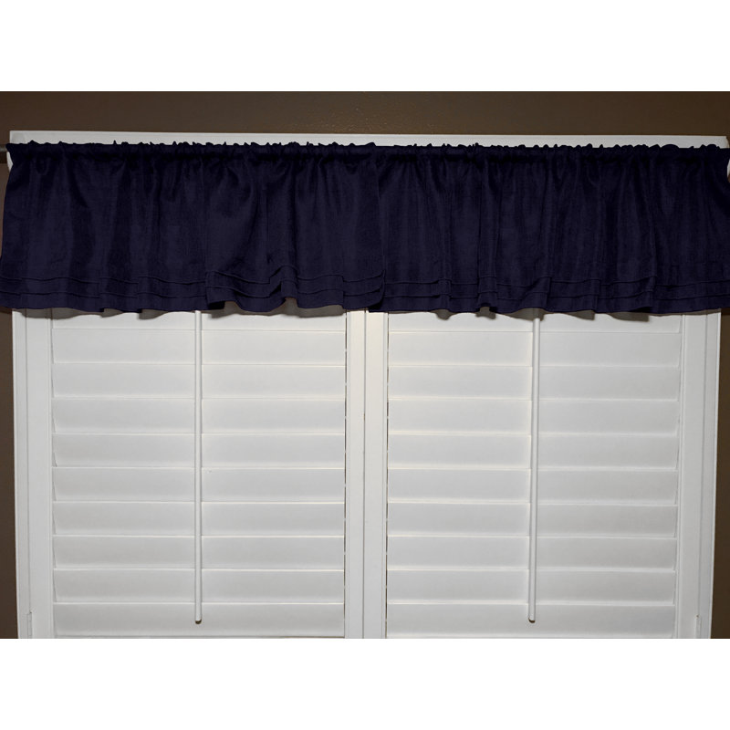 Cantonnière sur mesure de couleur unie 58 po piaf, Bleu marine