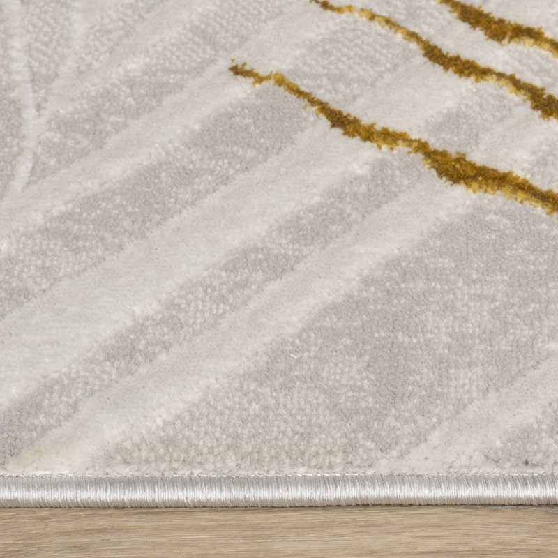 Tapis moderne pour le salon avec motif de feuilles de palmier, Rectangle 7'11" x 11'2"